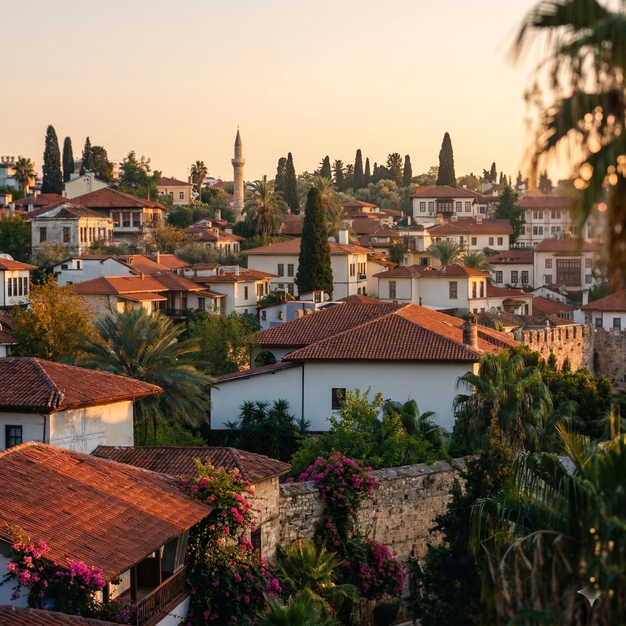 Antalya old town, Kaleiçi, at golden hour